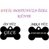 Store XL Boy isme Özel Çelik Köpek isimlik Renkli isme Özel Köpek Künyesi Köpek isimlik Kedi isimlik Tag - Siyah