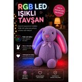 STORE24 LED Işıklı Papyonlu Uzun Kulak Bunny Peluş Tavşan 65 cm | Yumuşacık Uyku Arkadaşı