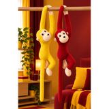 STORE24 Taraftar Sarı Kırmızı İKİLİ Uzun Bacak Elleri Yapışan Maymun Peluş Oyuncak Sevgiliye Hediye Çift Maymun
