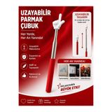 storeful Tek Tek Ambalajlı Hijyenık Portatif Uzayabilir Parmak El Sevimli İlginç Öğretmen Tahta İşaret Çubuğu | 1 Adet BEYAZ