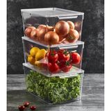 Storemax 1 Adet Kırılmaz Şefaf Akrilik Kapaklı Buzdolabı Organizeri | Buzdolabı Içi Düzenleyici | Sebze Meyve Saklama Kabı Organizeri (20CM x 32,5cm X14,5CM) Xx Large Boy - 0,33 - 0 Siyah