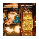 Storemax 10 Metre Sarı 100 LED Işıklar Işıkları 8 Mod Rgb Işıkları USB Sarı Renkli Işık Dize Işıkları Tel Fonksiyonlu Süsleme Ince Telli Aydınlatmalı Şerit LED Yılbaşı Işık Yılbaşı Süsü - 1 m - 00 Beyaz