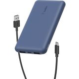 Storemax 10000 Mah Powerbank, 15W Usb-C & 12W 2xusb-A Girişli, Kompakt Dizayn, Kablo Dahil, Mavi - Ahşap