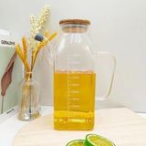 Storemax 1000ML Bambu Kapaklı Cam Yağlık ve Sirkelik – Dayanıklı ve Şeffaf Sıvı & Mutfak Için Hassas Sıvı Ölçüm ve Saklama Çözümü 1000ML - Cam Sürahi Sıvı Ölçü Kabı - Ahşap