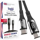 Storemax 100W Type-C To Type-C LED Ekranlı Göstergeli Hızlı Şarj Kablosu | E-Mark Çipli, Dayanıklı Örgülü, 1.2m, Usb-C Pd 3.0, 15 16, Telefon, Laptop Tablet Uyumlu - 0 - Siyah
