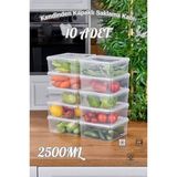 Storemax - 10'lu Set Saklama Kabı, 10 Adet 2500ML Kare Şeffaf Kendinden Kapaklı Saklama Kabı, Bpa Içermez, Buzdolabı, Dondurucu ve Dolap Organizeri - 0,33 - 0 Siyah