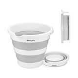 Storemax 12 Litre Katlanabilir Kova - Akordiyon Katlanır Kova - Araba Kovası - Gri - 32.5 x 27.5 x 6 cm - Pp+ Tpr - Beyaz