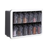 Storemax 12'li Kaşıklı Baharatlık Seti - Ultra Güçlü Yapışkan ile Duvara Monte ve Tezgah Üstü Kullanım, Kapaklı Mutfak Düzenleyici Baharatlık Takımı, Antresit Renk - 0,33 - 0 Siyah
