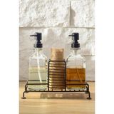 Storemax 2 Li Metal Standlı Cam Sıvı Sabun ve Losyon Şişesi Sabunluk 500 ml Siyah - D/1 C1-1-289