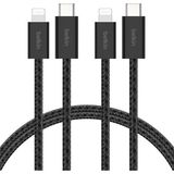 Storemax 2'li Örgülü Usb-C - Kablo, 1,5 M, 14 ve Önceki Modeller, 9. Nesil iPad ve Için Hızlı Şarj Kablosu, Siyah - 0 - Siyah