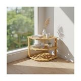 Storemax 3 Katlı Doğal Bambu Köşe Rafı - Tezgah Üstü Mutfak ve Banyo Düzenleyici | Baharatlık, Kavanoz ve Dekoratif Rafı (24.5X24.5X23 Cm) - 0,33 - 0 Siyah