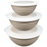 Storemax 3’lü Yuvarlak Kapaklı Plastik Saklama Kabı Seti – 3l, 2l, 1l – Mikrodalga ve Buzdolabı Uyumlu – Çok Amaçlı Gıda Saklama Kabı, Sızdırmaz ve Sağlam Tasarım - 0,33 - 0 Siyah