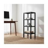 Storemax 4 Katlı Köşe Rafı | Banyo, Mutfak ve Kiler Için Yer Tasarruflu Organizer | Çok Amaçlı Plastik Raf | 4 Farklı Renk Seçeneği (38X29X100CM) (Siyah) - Ahşap