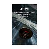 Storemax 45W Ultra Hızlı Araç Şarj Cihazı | Pd + USB Çift Girişli | Tüm Cihazlar ile Uyumlu (Siyah) - 001-Renkli