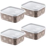 Storemax 4'lü Set No Frost Saklama Kabı Terrra 700 ml - 0,33 - 0 Siyah