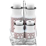Storemax 5 Prç Standli Yağdanlik Beyaz Kirmizi - 0 - 249 ml