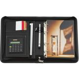 Storemax 5280 Ajanda Tarihsiz Deri Fermuarlı 4 Halka Mekanizmalı Hesap Makineli Organizer, Siyah, 21X27 Cm. - Ahşap