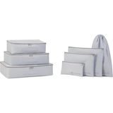 Storemax 7'li Yıkanabilir Gri Renk Paraşüt Kumaş Bavul Içi Düzenleyici Set - 001-Renkli