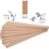 Storemax Ahşap Mum Fitili 15'li Set ve 15 Adet Fitil Sehbası - 0,1 lt - 001-Renkli