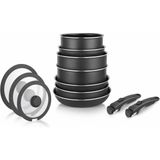 Storemax All-In-One Titanium 12 Parça Set: 20-24CM Derin & 24-26CM Sığ Tencere 22-26-28CM Tava 20CM-24CM-26CM Cam Kapak 2 Adet Özel Sap