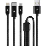 Storemax Alumicable Şarj Kablosu 1mt. Type-C,, Micro USB - 0 - Siyah