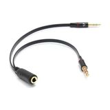 Storemax Aux To 2 Aux Kablo 3.5 mm Girişini 2 Aux A Çeviren Kablo Mikrofon ve Kulaklık Çevirici Aparat Aux Kulaklık Çoklayıcı No 193 - Ahşap