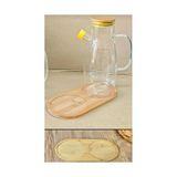 Storemax Bambu 2 Bölmeli Oval Yağdanlık ve Sosluk Altlığı - Şık Doğal Ahşap Görünümlü Stand, Mutfak Tezgahı Için Düzenleyici ve Çok Amaçlı Kullanım - 0,21 lt - 51R-Turuncu