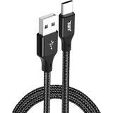 Storemax BL71 USB To Type-C 2.4A 1.2m Örgülü ve Şarj Kablosu (Siyah) - 0 - Siyah