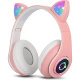 Storemax Bluetooth Kulaklık Kız Çocuk Kulak Üstü Kedi Kulaklığı Rgb LED Işık Katlanabilir Stereo Kablosuz Kulaklık Çocuklar ve Yetişkinler Için Mikrofonlu Dizüstü Bilgisayar / Pc / Tv (Pembe)