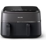 Storemax Çift Hazneli Airfryer 3000 Serisi, 9l, 2 Hazneli Airfryer, Air Teknolojisi, Aileniz Için Çok Yönlü Geniş,%90 Daha Az Yağ, Enerji Tasarrufu, Homeıd Uygulaması (NA350/00) - 000-Siyah