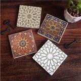 Storemax Etnik Desen Taş Bardak Altlığı Seti - 4 Parça - Dekoratif, Rustik Mutfak Aksesuarı, 10X10 Cm, Kaydırmaz Tabanlı, Şık ve Dayanıklı SC115 - 0 - 249 ml