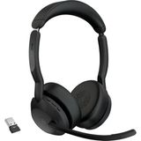 Storemax Evolve2 55 Stereo Kablosuz Kulaklık Jabra Air Comfort Teknolojisi, Gürültü Önleyici Mikrofonlar ve Aktif Gürültü Önleme - Ms Teams Sertifikalı, Diğer Tüm Platformlarla Çalışır - Siyah
