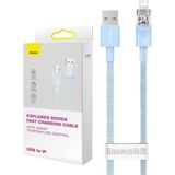 Storemax Explorer Serisi Hızlı Şarj Kablosu Akıllı Sıcaklık Kontrolü USB To Ip 2.4A, 2m, Mavi - Ahşap