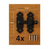 Storemax Fransız Kilidi, Metal Mandallı Kapı Kilidi, Sağlam Mekanizma, Bütçe Dostu Bağlantı Aparatı, Kolay Montajlı Pratik Kilit, Nostaljik Tasarım, Kapı, Mobilya, Dolap ve Pencere Kilidi, 180° (Siyah) - Ahşap