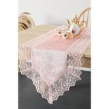 Storemax Güpürlü Kadife Runner - Pembe - 0 - Siyah