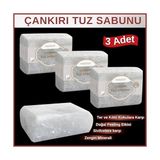 Storemax Hanzade Bitkisel Çankırı Tuz Sabunu 300-350 gr x 3 Adet Zengin Mineralli Doğal Saf Çankırı Kaya Tuzu Sabunu - 0- Koyu Mavi
