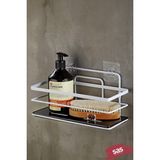 Storemax Haus Yapışkanlı Ömür Boyu Paslanmaz Kristal Ayarlanabilir Raf Banyo Düzenleyici Şampuanlık Beyaz Lş-01 Bs