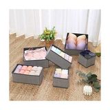 Storemax Iç Giyim Saklama Kutuları, 6'lı Set, Çekmece Düzenleyici, Kumaş Kutular, Saklama Sepetleri, Görünümlü Keçe Kumaş, Çorap, Kravat, Şal Için Uygun, Gri - 001-Renkli