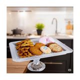 Storemax Kosova Candy Madlen Serisi 4 Bölmeli Cam Ayaklı Sunum Tabağı, 35,6 x 30,6 x 12,3 - 0,21 lt - 51R-Turuncu
