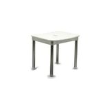 Storemax M-KV33-01 Okaliptus Tabure, Maks. 100 kg Kapasite, 37 x 34 x 30 Cm, Beyaz - 301 - Siyah