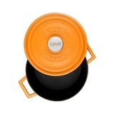 Storemax Metal Spring Serisi - Döküm Tencere, Yuvarlak, 24 Cm, Mat, Parlak Siyah Taban, Turuncu - (No Color)