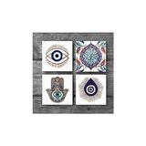 Storemax Nazar, Çini Sanatı, Fatma Ana Eli Taş Bardak Altlığı Seti - 4 Parça - Dekoratif, Rustik Mutfak Aksesuarı, 10X10 Cm, Kaydırmaz Tabanlı, Şık ve Dayanıklı SC410 - 0 - 249 ml