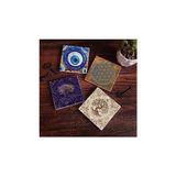 Storemax Nazar, Yaşam Çiçeği, Hayat Ağacı Taş Bardak Altlığı Seti - 4 Parça - Dekoratif, Rustik Mutfak Aksesuarı, 10X10 Cm, Kaydırmaz Tabanlı, Şık ve Dayanıklı SC466 - 0 - 249 ml