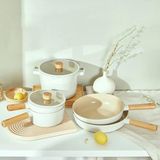 Storemax Neoflam Fıka Ocak Üstü ve Indüksiyon Için Süt Tavası | Ahşap Sap ve Cam Kapak | Kore'de Üretilmiştir (6 Inç / 1,5 Qt) - (No Color)