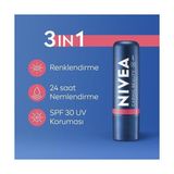 Storemax Nivea SPF30 Nemlendirici Dudak Bakım Kremi 4.8gr, Mercan, Rose, Kırmızı Renkli, Dudak Yanak, Allık Etkisi - 01