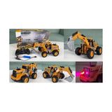 Storemax Oyuncak Buhar Atan Şarjlı Uzaktan Kumandalı Bulldozer ve Kepçe 7 Kanallı LED Işıklı Demo Modlu Rc Iş Makinesi (Kepçe) - Altın