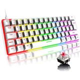 Storemax Oyuncu Klavyesi Rgb Klavye 20 Modlu Ayarlanabilir Renk Seçeneği Rgb Suya ve Toza Dayanıklı Klavye Oyun Klavyesi Oyuncu Klavye Mekanik Klavye Kırmızı Switch (Beyaz) - Altın