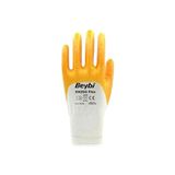 Storemax Pamuk Nitril Pamuk KN350 10 Beden Işçi Eldiveni Beyaz Sarı EN388 2111X (12 Li Paket) - 001-Renkli