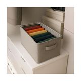 Storemax Raf Düzenleyici, Katlanabilir Kıyafet Organizeri, Çelik Destekli Kumaş Çok Amaçlı Saklama Kutusu, Dolap Içi Çekmece Düzenleyici, Gri (45X25X20CM) - 001-Renkli