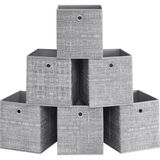Storemax Saklama Kutusu, 6'lı Set, Saplı Dokusuz Kumaş Düzenleme Kutuları, Kutu Saklama, 26 x 26 x 28 Cm, Küp Raf, Katlanır Kutu, Kıyafet Saklama Için, Gri Alacalı RFB026G01 - 1,5 x 0,7 m - 00 Beyaz